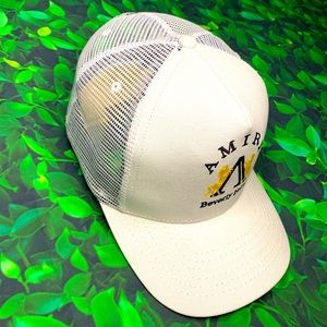 Amiri Beverly Hills Trucker Hat in White and Gold